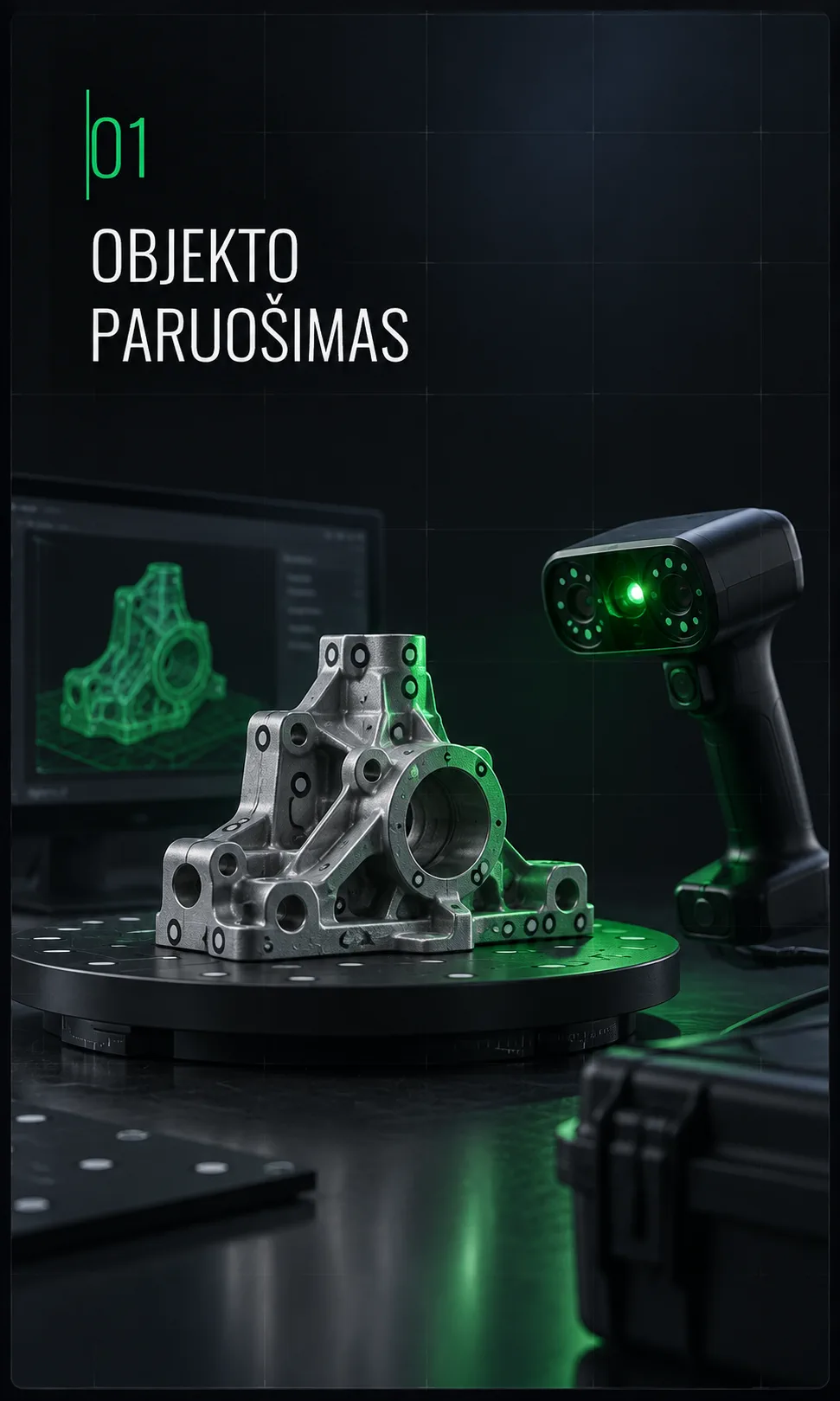 01 Objekto paruošimas skenavimui