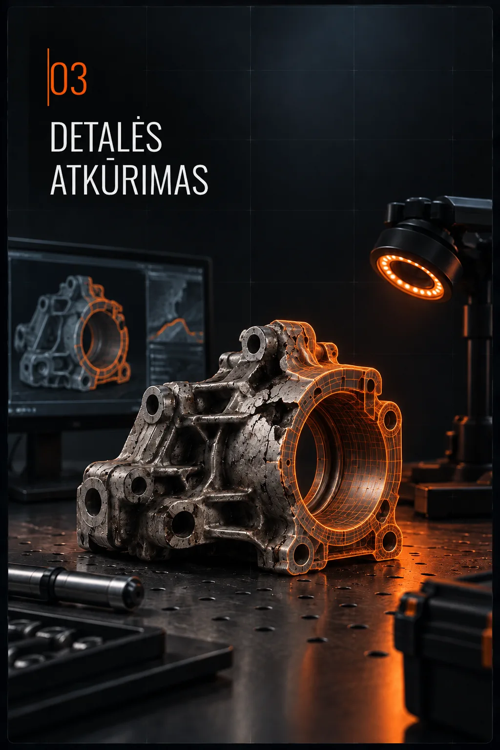 03 Detalės atkūrimas – 3D modeliavimas ir gamyba