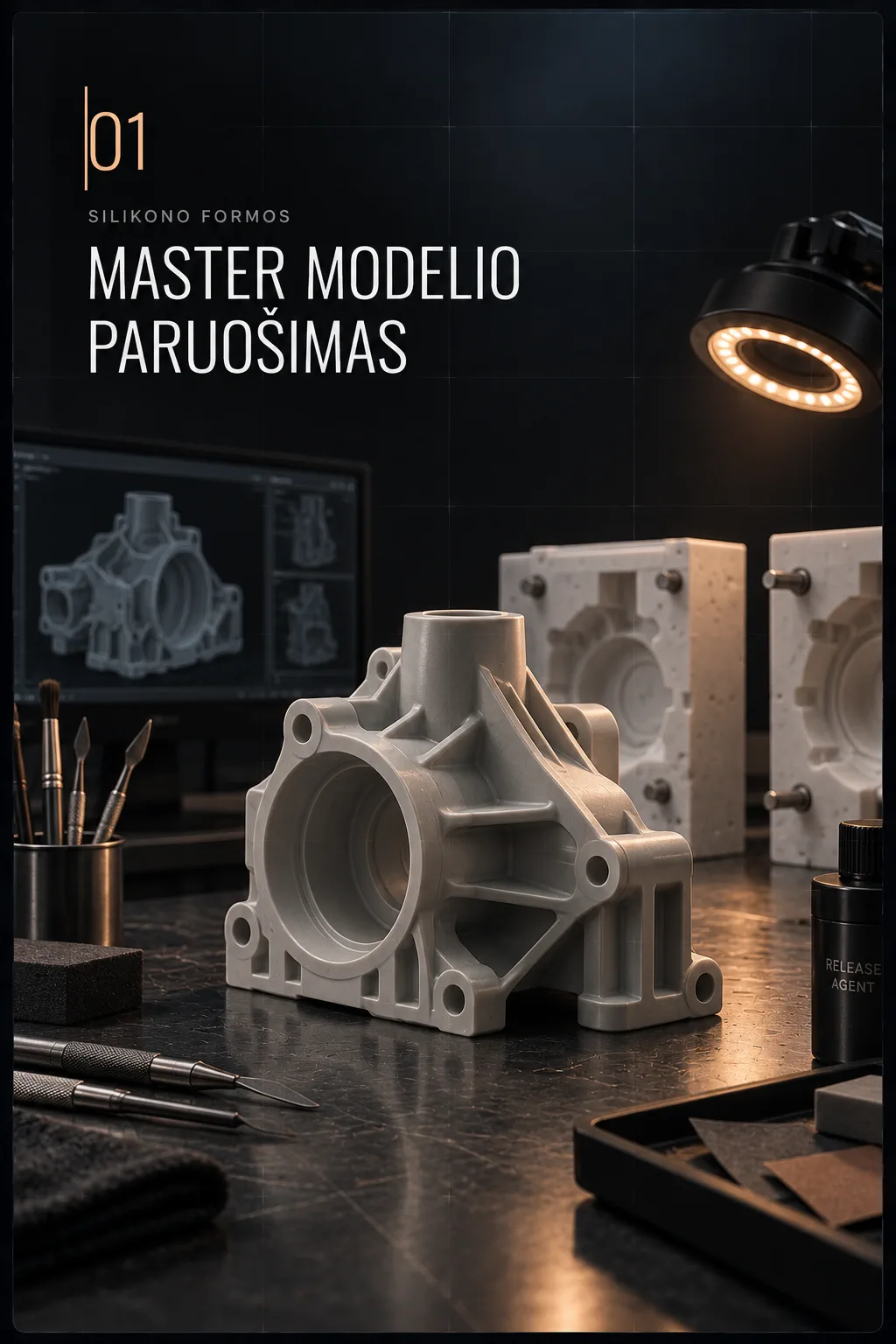 01 Master modelio paruošimas – SLA atspausdintas ir nušlifuotas originalas